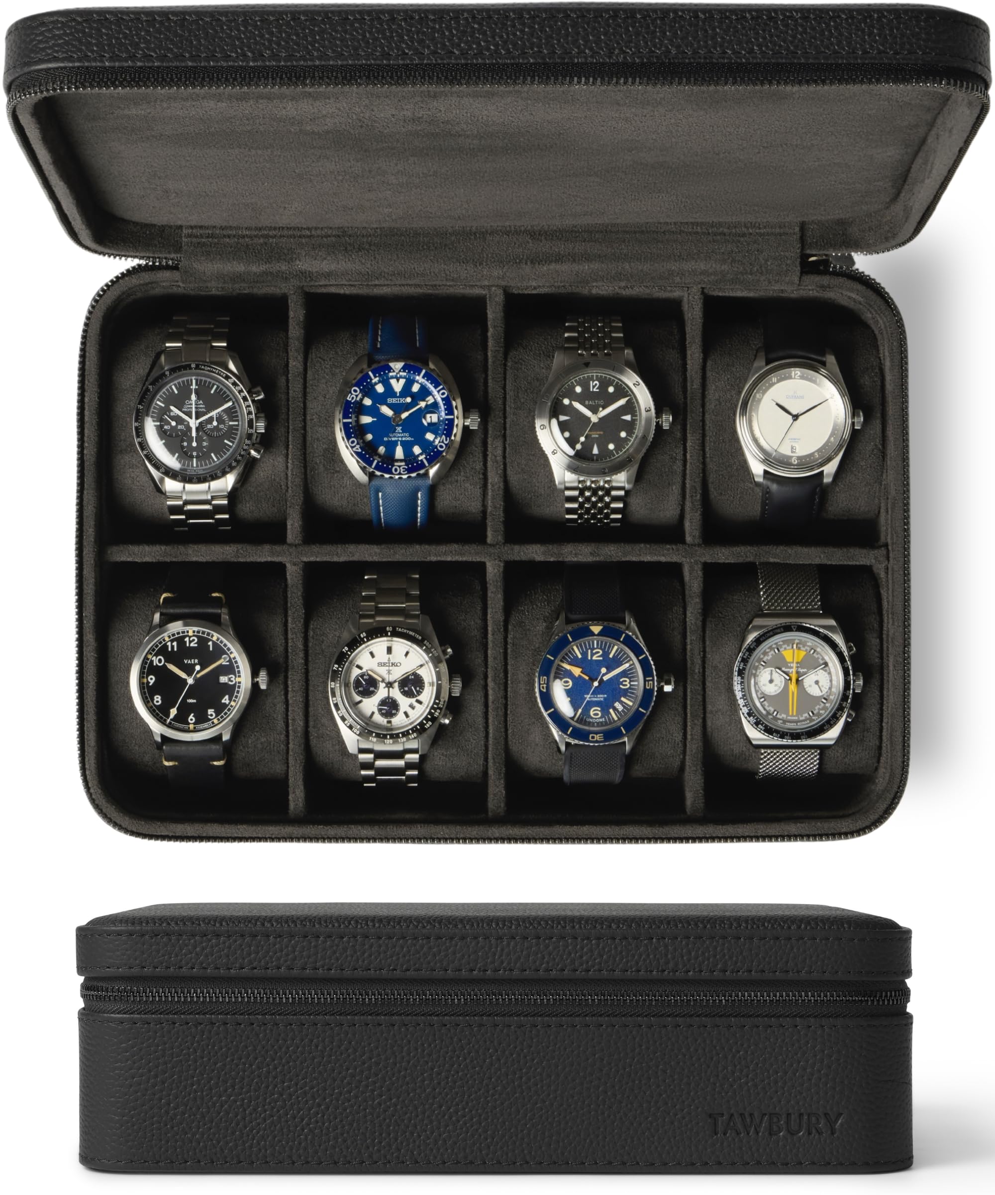 Amazon.com: TAWBURY Watch Case - 8 Slot Genuine Top-Grain Leather